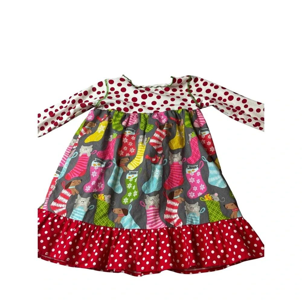 Baxter & Beatrice Girls 3T Christmas Stocking Tunic Dress and Leggings Set